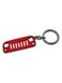 Jeep Grille Design Metal Keychain – Red Finish, Durable Car Enthusiast Accessory for Jeep Lovers