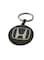 Honda Logo Metal Keychain – Black Round Car Key Ring Holder with Polished Silver Emblem – Durable and Stylish Auto Accessory for Honda Owners and Car Enthusiasts