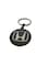 Honda Logo Metal Keychain – Black Round Car Key Ring Holder with Polished Silver Emblem – Durable and Stylish Auto Accessory for Honda Owners and Car Enthusiasts