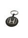 Honda Logo Metal Keychain – Black Round Car Key Ring Holder with Polished Silver Emblem – Durable and Stylish Auto Accessory for Honda Owners and Car Enthusiasts