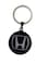 Honda Logo Metal Keychain – Black Round Car Key Ring Holder with Polished Silver Emblem – Durable and Stylish Auto Accessory for Honda Owners and Car Enthusiasts