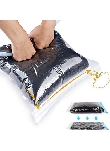 Bags, Travel Accessories, 10 Pack Space Saver Bags, No Vacuum or Pump Needed, Vacuum Storage Bags for Travel Essentials, Home Packing-Organizers (Blue)