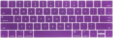 USA Version English Silicone Protective Keyboard Cover for Macbook Pro 13/15 Inch with Touch Bar Model A1706/A1707/A1989/A1990/A 2159, Release 2016/2017/2018/2019, Purple