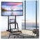 TV Stand with Wheels: Mobile TV Trolley with Mount For 32-80 Inch LED LCD Oled Flat Curved Screen Floor TV Cart Portable Rolling TV Monitor Shelf with Heavy Duty Base Max VESA 600x400MM