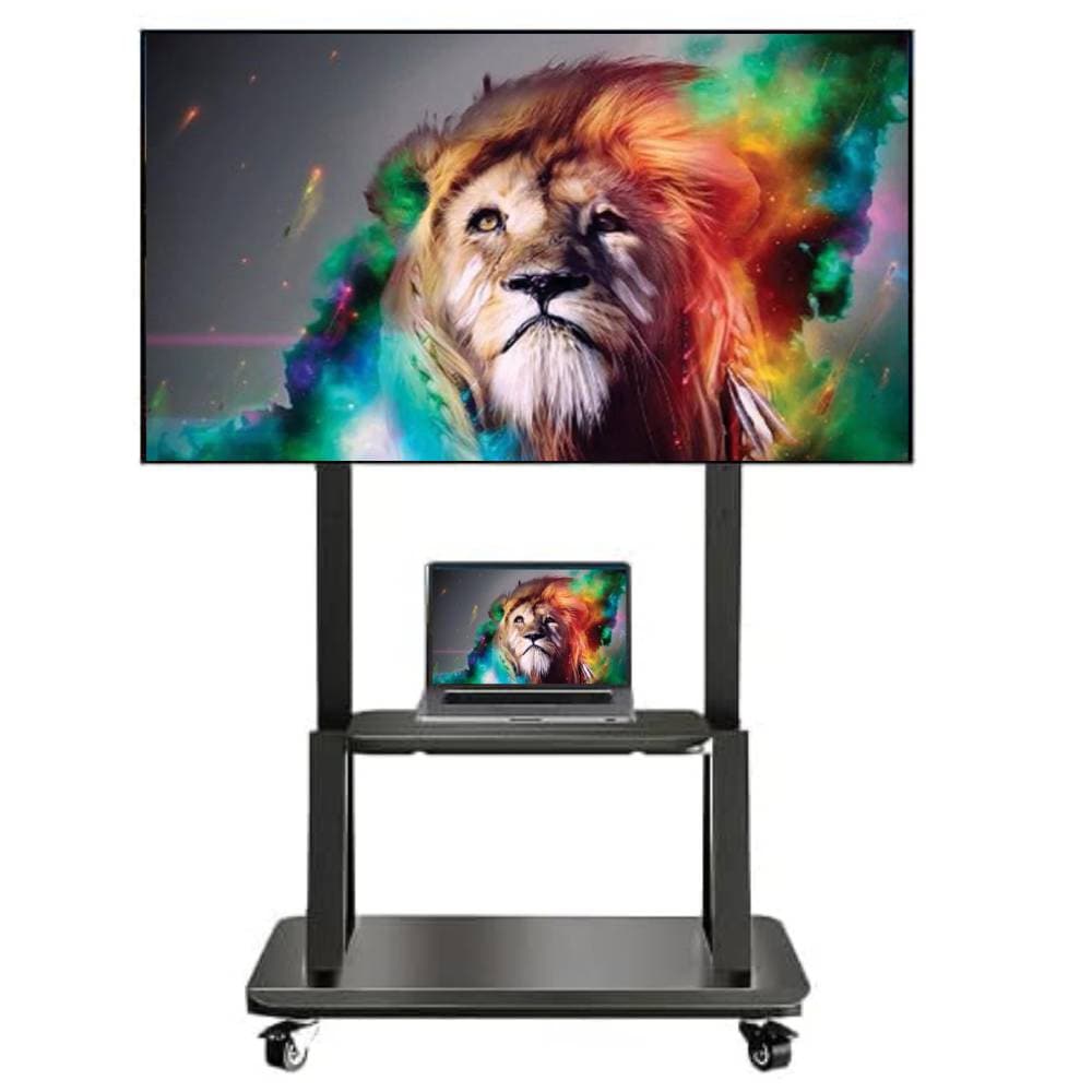 hyx Hyx Tv Stand With Wheels Mobile Tv Trolley 80 inch