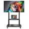 TV Stand with Wheels: Mobile TV Trolley with Mount For 32-80 Inch LED LCD Oled Flat Curved Screen Floor TV Cart Portable Rolling TV Monitor Shelf with Heavy Duty Base Max VESA 600x400MM