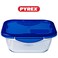 Pyrex Cook&amp;Go 800ml Square Storage Dish with Airtight Lid - Versatile Freezer-to-Oven Solution - BLUE
