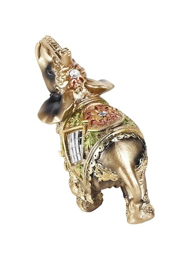 Denash Elephant Figurine, Lucky Feng Shui Elephant Sculpture, Bottom Durability for Office Home (Green Small Size)