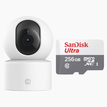 Xiaomi C201 Smart Camera with 256GB Memory Card – Full HD 1080p Security Camera, Night Vision, Motion Detection, WiFi Home Surveillance Camera with Cloud & Local Storage Support