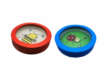 Wooden Round Shape Maze Ball Toy &ndash; 3D Puzzle Balance Game for Kids, Early Development Brain Teaser, Fine Motor Skills Educational Toy for Toddlers - 3 Design Green, Blue, Red (Set Of Any 2 Pieces)