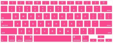 USA Version English Language Silicone Keyboard Cover Compatible for MacBook Air 13" 2020 M1 Chip Model A2179/A2337 With Touch ID, Dust/Spill Protection, Easy Install &amp; Washable Protector, Pink