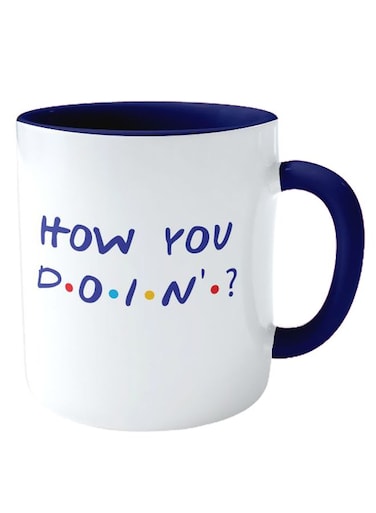 You Doin Print Coffee Mug Blue/White