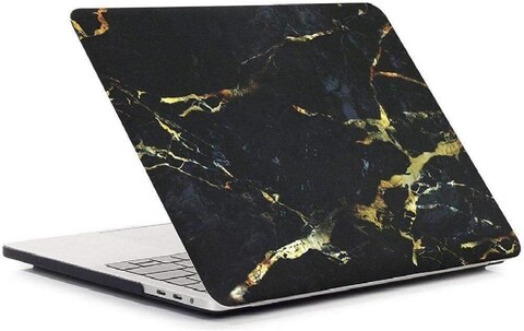 Protective Hard Shell Case Cover Compatible with New Version MacBook Air 13-Inch with Retina Display &amp; Touch ID Model:- A2337 M1/A2179/A1932, Release 2018/2019/2020/2021, Black Gold Marble