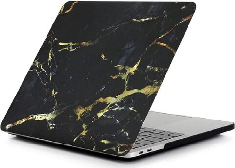 Protective Hard Shell Case Cover Compatible with New Version MacBook Air 13-Inch with Retina Display &amp; Touch ID Model:- A2337 M1/A2179/A1932, Release 2018/2019/2020/2021, Black Gold Marble