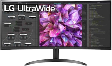 LG 34-inch UltraWide Curved Monitor   21:9, QHD(3440 x 1440P), IPS, sRGB 99%, HDR10   Eye-care Features- 34WQ60C-B