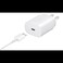 Samsung 25W PD USB-C Adapter, 2-Pin Plug, USB Type-C Cable Included, Fast Charging with Power Delivery (PD), High-Efficiency Output, Compact Design, White
