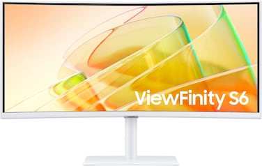 SAMSUNG S65TC ViewFinity S6 34" VA UWQHD Monitor, 100Hz, 5ms Response, 1000R Curvature, Built-In Speaker, KVM Switch, FreeSync, White   LS34C650TAMXUE