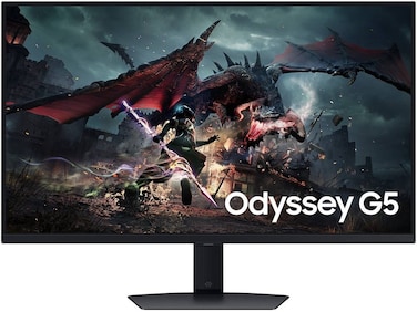 Samsung Odyssey G5 G50D Gaming Monitor, 32&quot; 2K QHD IPS Display, 180Hz Refresh Rate, 1ms (GtG) Response Time, AMD FreeSync Technology, 16.7m Display Color, Black- LS32DG502EMXUE