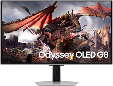 Samsung Odyssey G8 OLED 32-Inch 4K UHD Curved Gaming Monitor, 240Hz, 0.03ms, FreeSync Premium Pro, Smart TV Apps, CoreSync Lighting, USB-C, HDMI, DisplayPort &ndash; Black &ndash; LS32DG802EMXUE