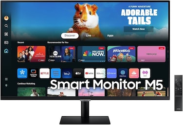 Samsung M5 M50D 27" FHD Smart Monitor, 60Hz, 4ms Response, Wi-Fi &amp; Bluetooth, Built-In Speakers, HDR10, 1B Colors, Black   LS27DM500EMXUE