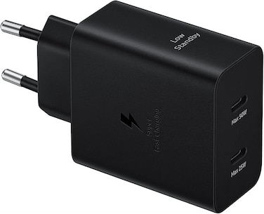 Samsung 50W PD Power Adapter, 5A USB-C to USB-C Cable, Super Fast Charging 2.0, Universal Compatibility, Adaptive Power Distribution, Eco-friendly Design, Black
