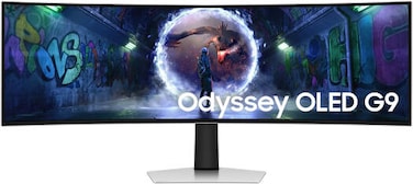Samsung Odyssey OLED G9 49-Inch DQHD Curved Ultrawide Gaming Monitor, 240Hz, 0.03ms, FreeSync Premium Pro, CoreSync Lighting, Smart TV &amp; Gaming Hub, USB-C, HDMI, DP &ndash; Black &ndash; LS49DG932SMXUE