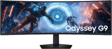 Samsung Odyssey OLED G9 49-Inch DQHD Curved Ultrawide Smart Gaming Monitor, 240Hz, 0.03ms, FreeSync Premium Pro, CoreSync Lighting, Smart TV Apps, USB-C, HDMI, DisplayPort &ndash; Black &ndash; LS49FG910EMXUE
