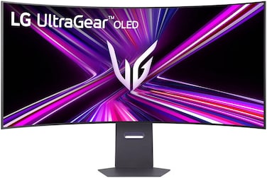 LG 45GX950A-B 45-inch Ultragear 5K2K WUHD (5120 x 2160) OLED Curved Gaming Monitor, Dual-Mode, 165Hz, 0.03ms, NVIDIA G-Sync, AMD FreeSync Premium Pro, HDR True Black 400, USB Type-C 90W, DP2.1, Black