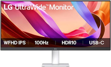 LG UltraWide Monitor, 29" IPS Display, WFHD Resolution, 100Hz Refresh Rate, 5ms (GtG) Response Time, Dynamic Action Sync, Motion Blur Reduction Tech, Super Resolution+, White   29U531A-W.AMA