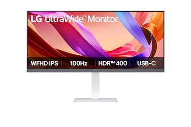 LG 34-inch UltraWide WFHD Monitor with 100Hz 1ms, HDR 400 and borderless design, USB Type-C&trade;, sRGB 99%, Color calibrated, Build in Speaker (Waves MaxxAudio&reg;), LG Switch app 34U530A-W White