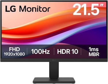 LG 22U401A-B Monitor, 22" VA Display, Full HD Resolution, 100Hz Refresh Rate, 1ms (MBR) Response Time, Super Resolution+, Dynamic Action Sync, Flicker Safe, HDR Effect, Black   22U401A-B