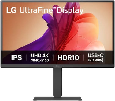 LG 27U730A-B UltraFine Monitor, 27" IPS Display, 4K UHD Resolution, 60Hz Refresh Rate, 5ms (GtG) Response Time, Super Resolution+, Dynamic Action Sync, USB Type-C, Black   27U730A-B.AMA