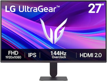 LG UltraGear 27G411A Gaming Monitor, 27" IPS Display, FHD Resolution, 144Hz Refresh Rate, 5ms (GtG @ Faster) Response Time, AMD FreeSync Premium Pro &amp; NVIDIA G-Sync, Black   27G411A-B.AMA