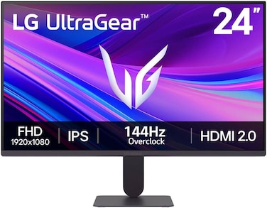 LG UltraGear 24G411A Gaming Monitor, 24" IPS Display, FHD Resolution, 144Hz Refresh Rate, 5ms (GtG @ Faster) Response Time, AMD FreeSync Premium Pro &amp; NVIDIA G-Sync, Black   24G411A-B
