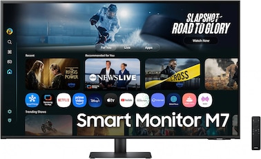 SAMSUNG 43" Smart Monitor M7 M70F 4K 60Hz AI Features, with USB Type C, 4ms RT, Black - LS43FM702UMXUE