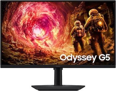 SAMSUNG Odyssey G5 G50F Gaming Monitor, 27" IPS Display, QHD Resolution, 180Hz Refresh Rate, 1ms (GtG) Response Time, AMD FreeSync &amp; G-Sync Compatible, 16.7m Color Support   LS27FG502EMXUE
