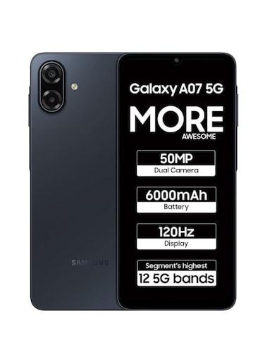 Samsung Galaxy A07 Dual Sim, 4GB RAM, 128GB, 5G, Black- International Version