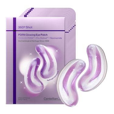 CENTELLIAN 24 360 Shot PDRN Glowing Eye Patch (6 Sets, 12ea) &ndash; Instant Depuffing &amp; Dark Circle Revitalizing Hydrogel Under Eye Patches with PDRN, Retinol &amp; Glutathione, Cooling Eye Bags Treatment