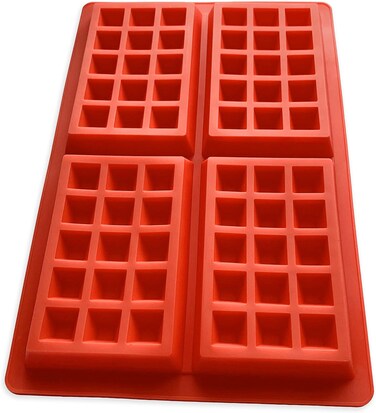 Non-Stick Silicone Waffle Mold - Rectangle Shape, Flexible Silicone Waffle Baking Tray, Rectangular Waffle Maker Silicone Mold
