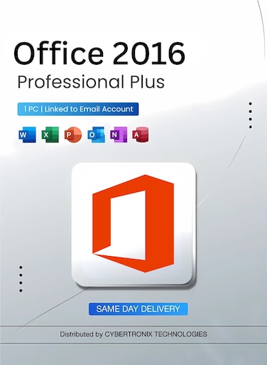 Microsoft Office 2016 Professional Plus   1PC Linked to Email Account   Digital License   SAME DAY DELIVERY