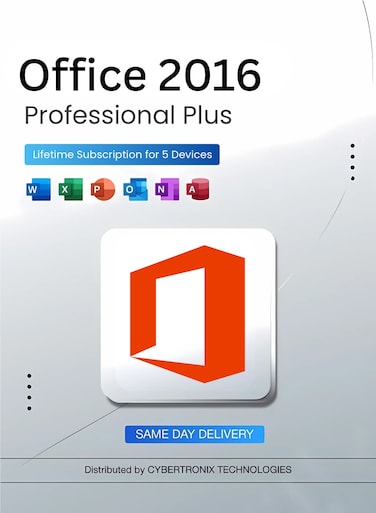 Microsoft Office 2016 Professional Plus   Lifetime Subscription for 5 Devices   Digital License   SAME DAY DELIVERY