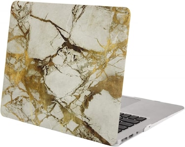 Plastic Hard Shell Case Cover Compatible with Older Version MacBook Air 13.3-Inch Model:- A1369/A1466 Release 2010 to 2017, Gold Marble