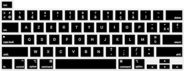 US Version (AZERTY) French Language Silicone Keyboard Cover for Newest MacBook Pro 16" 2019 with Touch Bar Model A2141 &amp; MacBook Pro 13" 2020 with Touch Bar Model A2338 M1 M2 Chip/A2289/A2251, Black