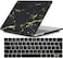 Hard Shell Case &amp; UK Layout English Keypad Cover Compatible for MacBook New Pro 13" with Touch Bar and Touch ID, Model A1706/A1708/A2159/A1989, Release in 2016/2017/2018, Black Gold Marble