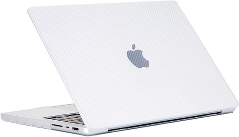Hard Shell Case Cover Compatible with MacBook Pro 14-Inch Release 2024/2023/2022/2021 Model:- M3 A2918/A2992, M2 A2779, M1 A2442 Pro/ Max Chip with Touch ID, White Carbon Fiber Texture