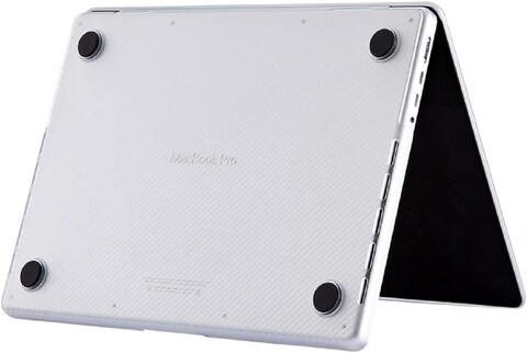 Hard Shell Case Cover Compatible with MacBook Pro 14-Inch Release 2024/2023/2022/2021 Model:- M3 A2918/A2992, M2 A2779, M1 A2442 Pro/ Max Chip with Touch ID, White Carbon Fiber Texture