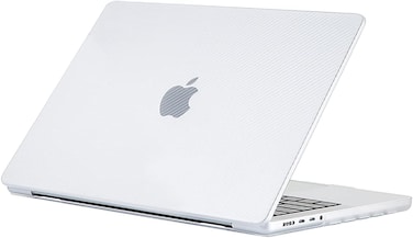 Hard Shell Case Cover Compatible with MacBook Pro 14-Inch Release 2024/2023/2022/2021 Model:- M3 A2918/A2992, M2 A2779, M1 A2442 Pro/ Max Chip with Touch ID, White Carbon Fiber Texture
