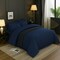 MAXQON 6-Piece Duvet Cover Set &ndash;Super King Size, Includes 1 Duvet Cover(240x260cm), 1 Fitted Sheet(200x200+30cm) 4 Pillowcases(53x75cm), Color Navy blue