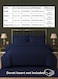 MAXQON 6-Piece Duvet Cover Set &ndash;Super King Size, Includes 1 Duvet Cover(240x260cm), 1 Fitted Sheet(200x200+30cm) 4 Pillowcases(53x75cm), Color Navy blue