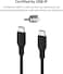 Belkin USB Type C to C Cable, 100W Power Delivery USB-IF Certified 2.0 USB C Charger Cable with Double Braided Nylon Exterior for iPhone 16, 15, iPad, MacBook, Galaxy, Pixel and More -2M, Black